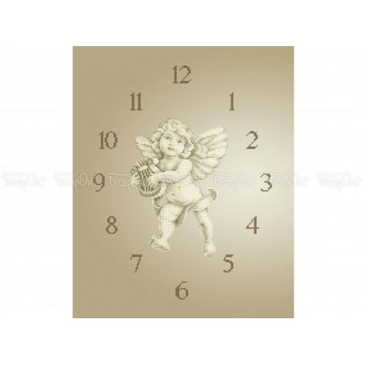 ЧВ-6087 (40*45) Часы с ангелочком. Схема для вышивки бисером Бисерок
