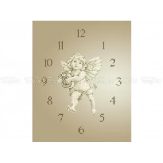 ЧВ-6087 (40*45) Часы с ангелочком. Схема для вышивки бисером Бисерок