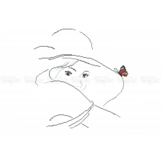 ЧВ-5155 Незнакомка с бабочкой. Схема для вышивки бисером. Бисерок