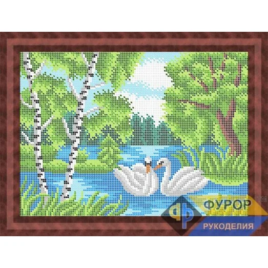 ФР-ПБп4-036 Лебеди на пруду. Схема для вышивки бисером ТМ Фурор