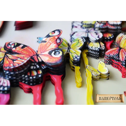 РТ150114 Девушка в бабочках-2. Техника Папертоль