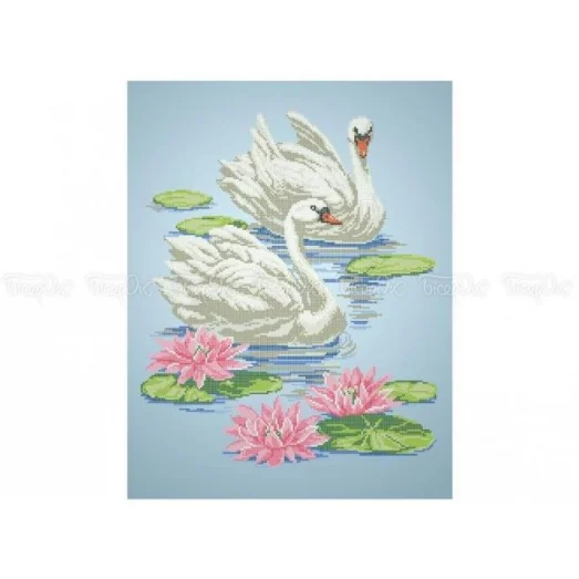 70-204 (40*60) Лебединая пара. Схема для вышивки бисером Схема для вышивки бисером Бисерок