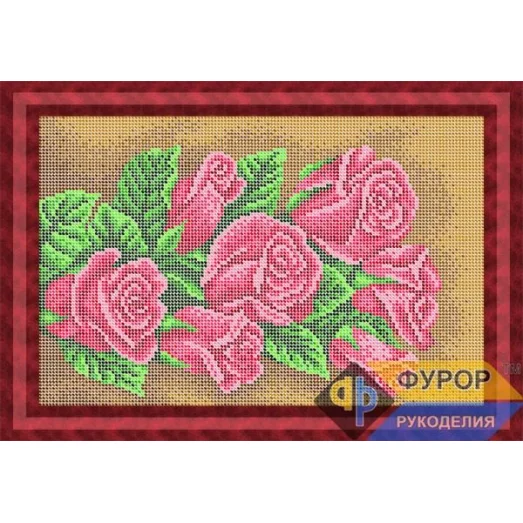 ФР-НБп4-160 Прекрасные розы. Схема для вышивки бисером ТМ Фурор