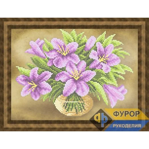ФР-НБч4-167-2 Букет лилий в вазе. Схема для вышивки бисером ТМ Фурор