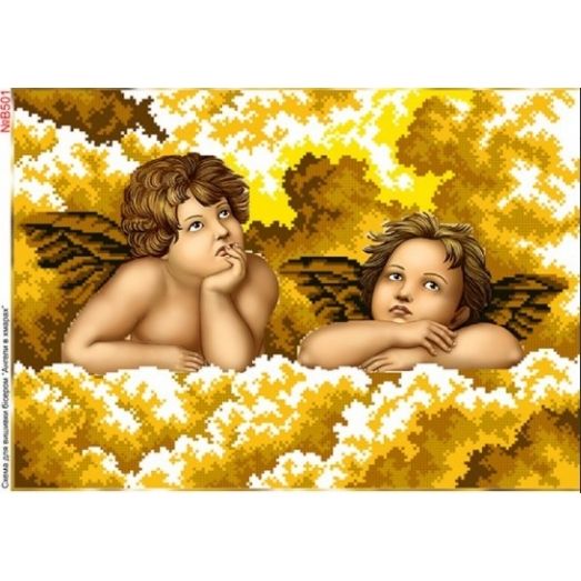 ВА-501В (А3) Ангелы в облаках (золото). Схема для вышивки бисером БисерАрт