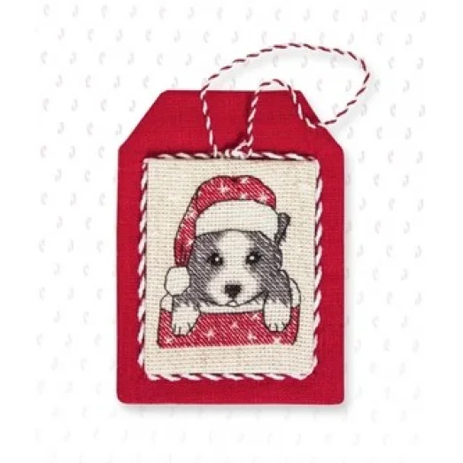 JK003 Набор Новогодняя игрушка Конверт с собачкой для вышивки крестиком. Luca-s