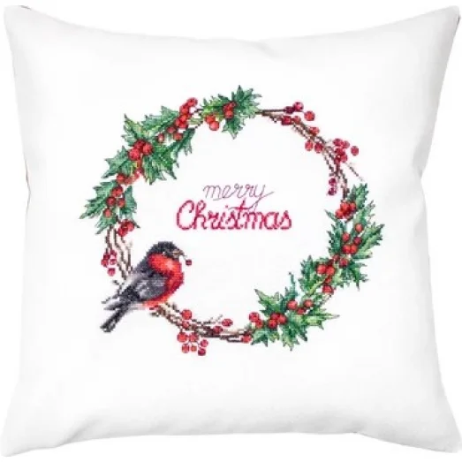 PB197 Merry Christmas. Набор для вышивки подушки нитками. Luca-s