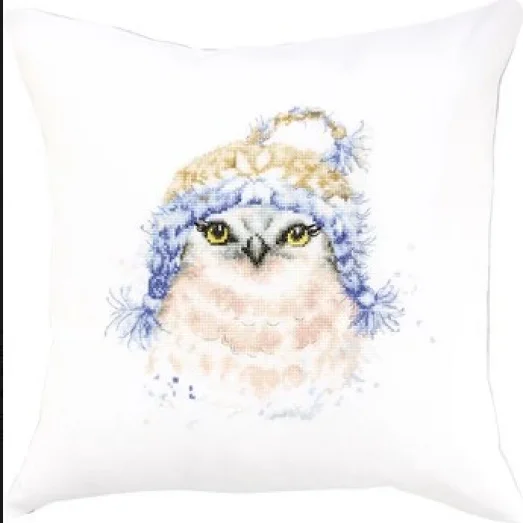 PB142 Мудрая милашка. Набор для вышивки подушки нитками. Luca-s