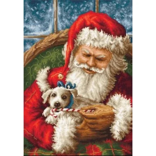 G561 Дед Мороз. Набор для вышивки нитками Luca-s 