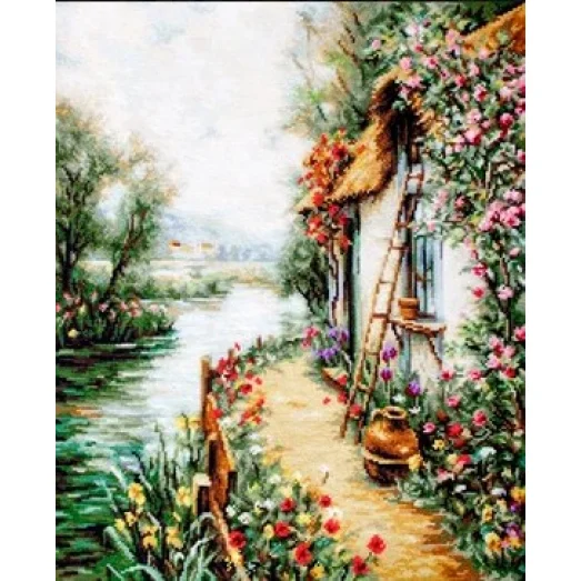 B581 Вдоль реки. Набор для вышивки нитками. Luca-s