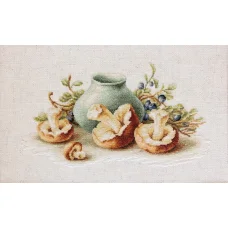 BL2247 Натюрморт с грибами. Набор для вышивки нитками. Luca-s