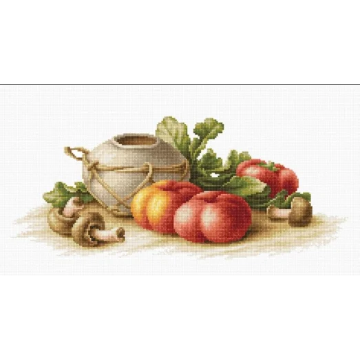 B2249 Натюрморт с овощами. Набор для вышивки нитками. Luca-s