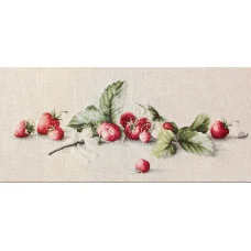 BL2254 Этюд с клубникой. Набор для вышивки нитками. Luca-s