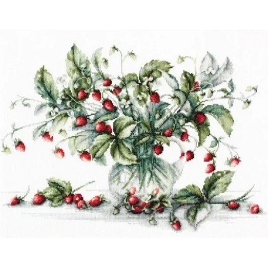 B2267 Букет земляники. Набор для вышивки нитками. Luca-s