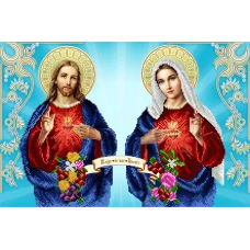 АХ2-029 Непорочное сердце Марии и св. сердце Иисуса. Схема для вышивки бисером. А-Строчка