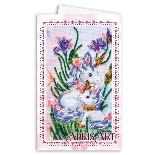 АОМ-006 Открытка-конверт. Единорожки. Абрис Арт
