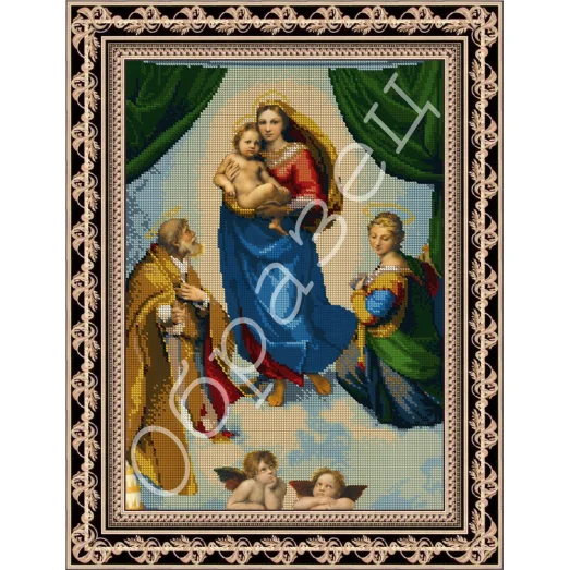ВП-020 Сикстинская Мадонна. Схема для вышивки бисером. Фея вышивки