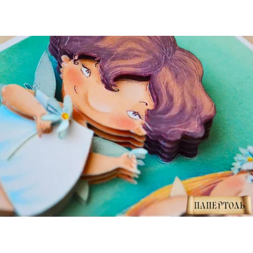 РТ150121 Три подружки в ромашках. Техника Папертоль