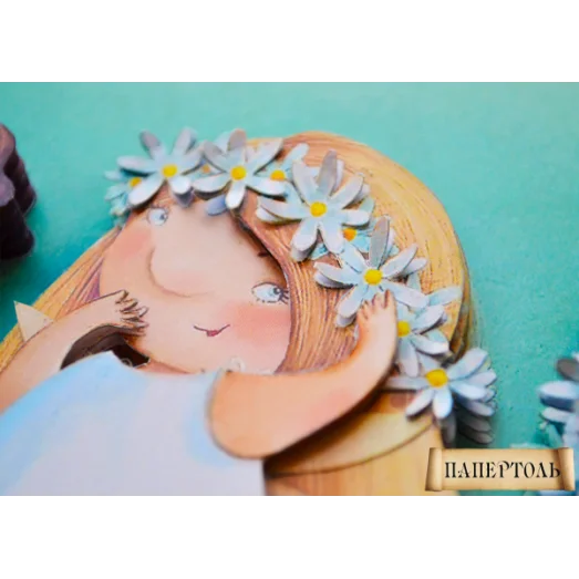РТ150121 Три подружки в ромашках. Техника Папертоль