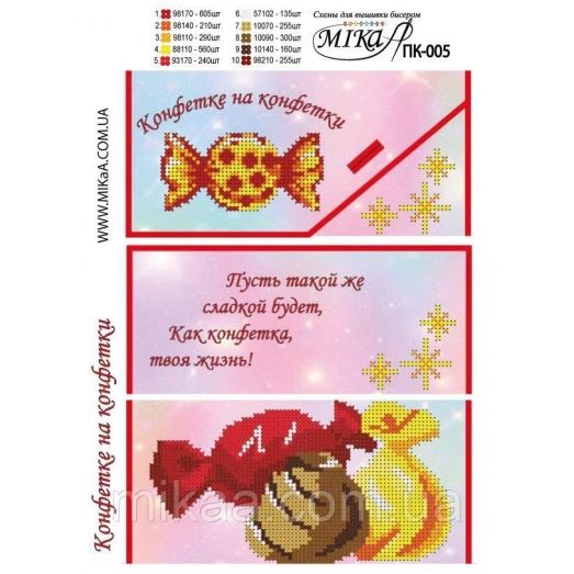 ПК-005 Подарочный конверт Конфетке на конфетки. Мика