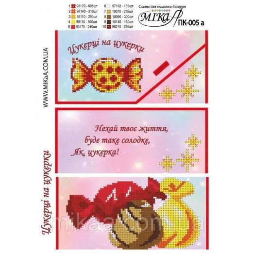 ПК-005а Подарочный конверт Конфетке на конфетки (укр). Мика