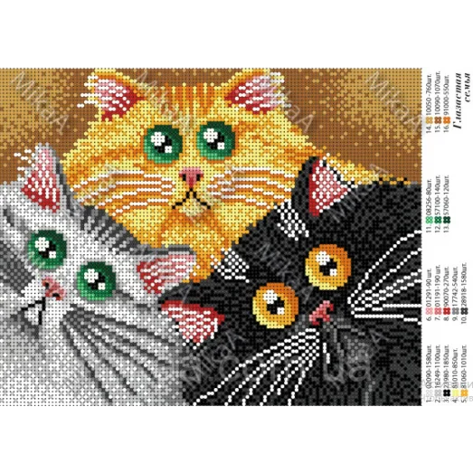 МИКА-2014 (А4) Глазастая семья. Схема для вышивки бисером