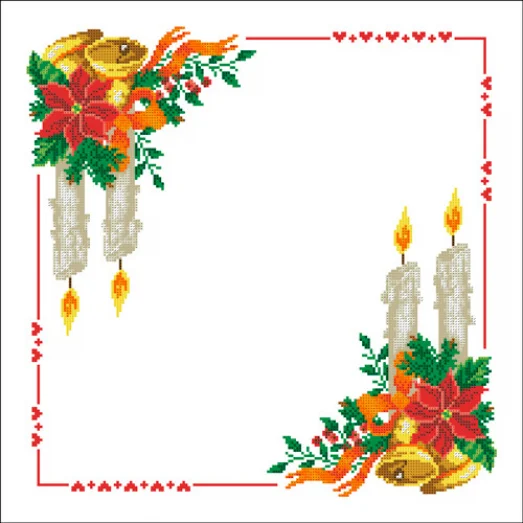 СТН-007 Рождественские свечки. Салфетка для вышивки бисером. Княгиня Ольга