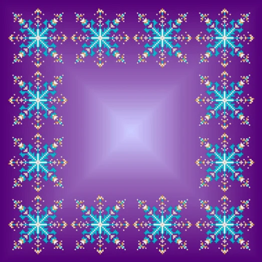 СТН-002 Снежинки (синий фон). Салфетка для вышивки бисером. Княгиня Ольга