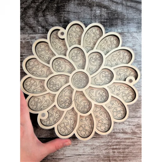 ОРГ-060129 Деревянный органайзер для бисера с крышкой