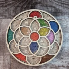 ОРГ-060131 Деревянный органайзер для бисера с крышкой