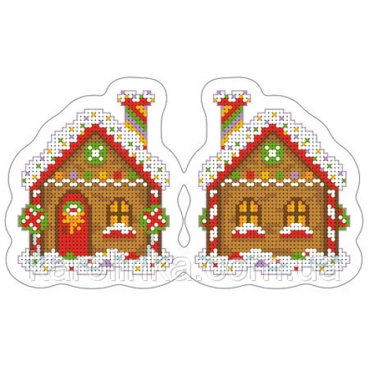 НГ-13 Заготовка новогодней игрушки Пряничный домик для вышивки бисером. ТМ Каролинка