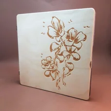 ОРГ-060197к Деревянный органайзер для бисера Книжка на 60 ячеек, с двумя акриловыми крышками внутри