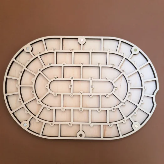 ОРГ-060228 Органайзер для бисера с деревянной крышкой на 53 ячейки