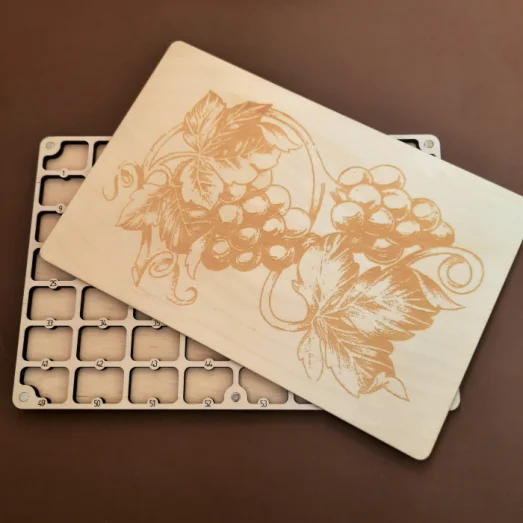 ОРГ-060225 Органайзер для бисера с деревянной крышкой 56 ячеек