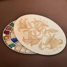 ОРГ-060232 Органайзер для бисера с деревянной крышкой на 52 ячейки