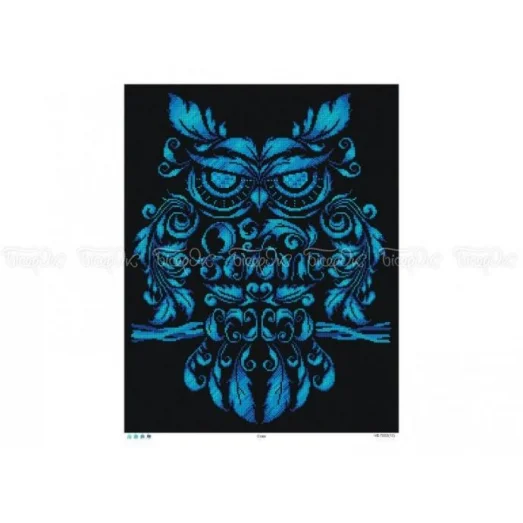 ЧВ-7053-Г Сова голубая. Схема для вышивки бисером. Бисерок