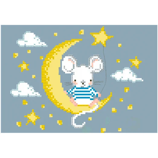 СД-284 Мышонок на месяце. Схема для вышивки бисером. Княгиня Ольга