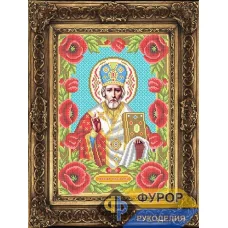 ФР-ИБ3-047 Николай Чудотворец (Угодник) в маках. Схема для вышивки бисером ТМ Фурор