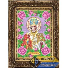 ФР-ИБ3-050 Николай Чудотворец (Угодник) в розах. Схема для вышивки бисером ТМ Фурор