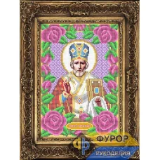 ФР-ИБ4-180 Николай Чудотворец (Угодник) в розах. Схема для вышивки бисером ТМ Фурор