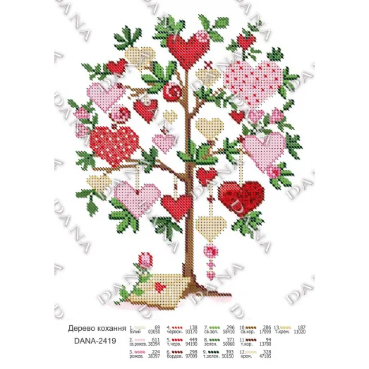 ДАНА-2419 Дерево Любви. Схема для вышивки бисером