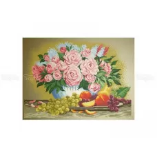 30-207 (40*60) Пионы и фрукты. Схема для вышивки бисером Бисерок
