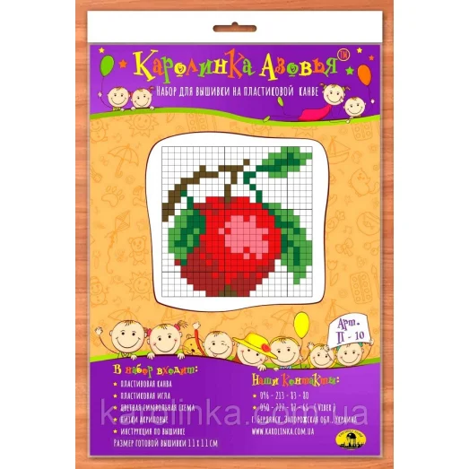 П-10 Вишня. Набор для вышивания нитками на пластиковой канве. ТМ Каролинка