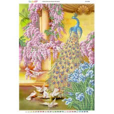 БС-2078 Павлин. Схема для вышивки бисером. Сяйво БСР