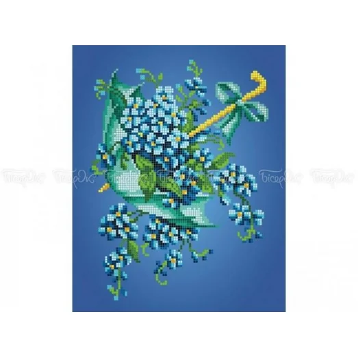 ЧВ-3405 Зеленый зонт. Схема для вышивки бисером. Бисерок
