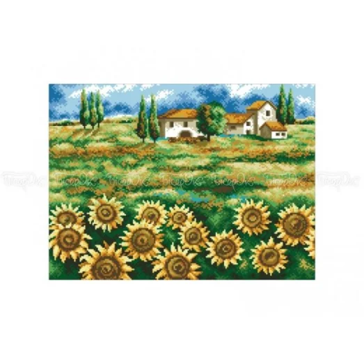10-348 (30*40) Подсолнухи. Схема для вышивки бисером Бисерок