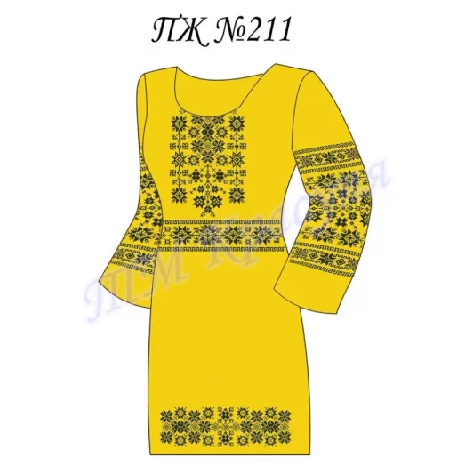 ПЖ-211 (цвет) Заготовка платья для вышивки ТМ Красуня