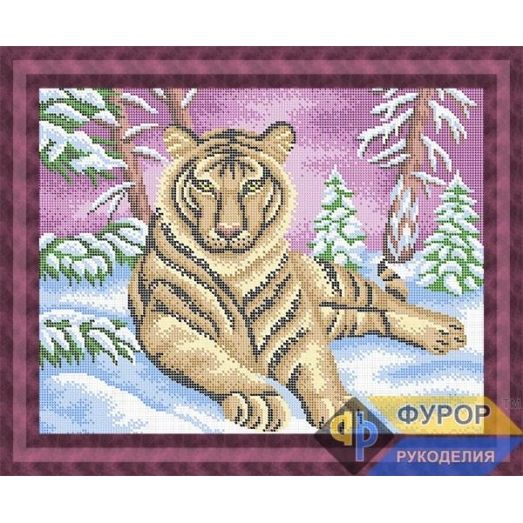 ФР-ЖБп3-145 Тигр в лесу зимой. Схема для вышивки бисером ТМ Фурор