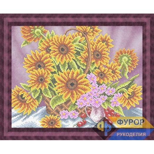 ФР-НБч3-179 Подсолнухи в корзинке. Схема для вышивки бисером ТМ Фурор