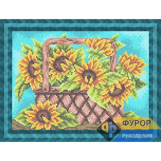 ФР-НБп4-170 Подсолнухи в корзинке. Схема для вышивки бисером ТМ Фурор